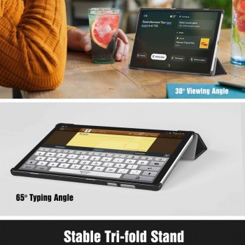 Dirbtinės odos atverčiamas dėklas - juodas (planšetėms Lenovo Tab M10 10.1 (2nd gen) X306F) Dirbtinės odos atverčiamas dėklas - juodas (planšetėms Lenovo Tab M10 10.1 (2nd gen) X306F)